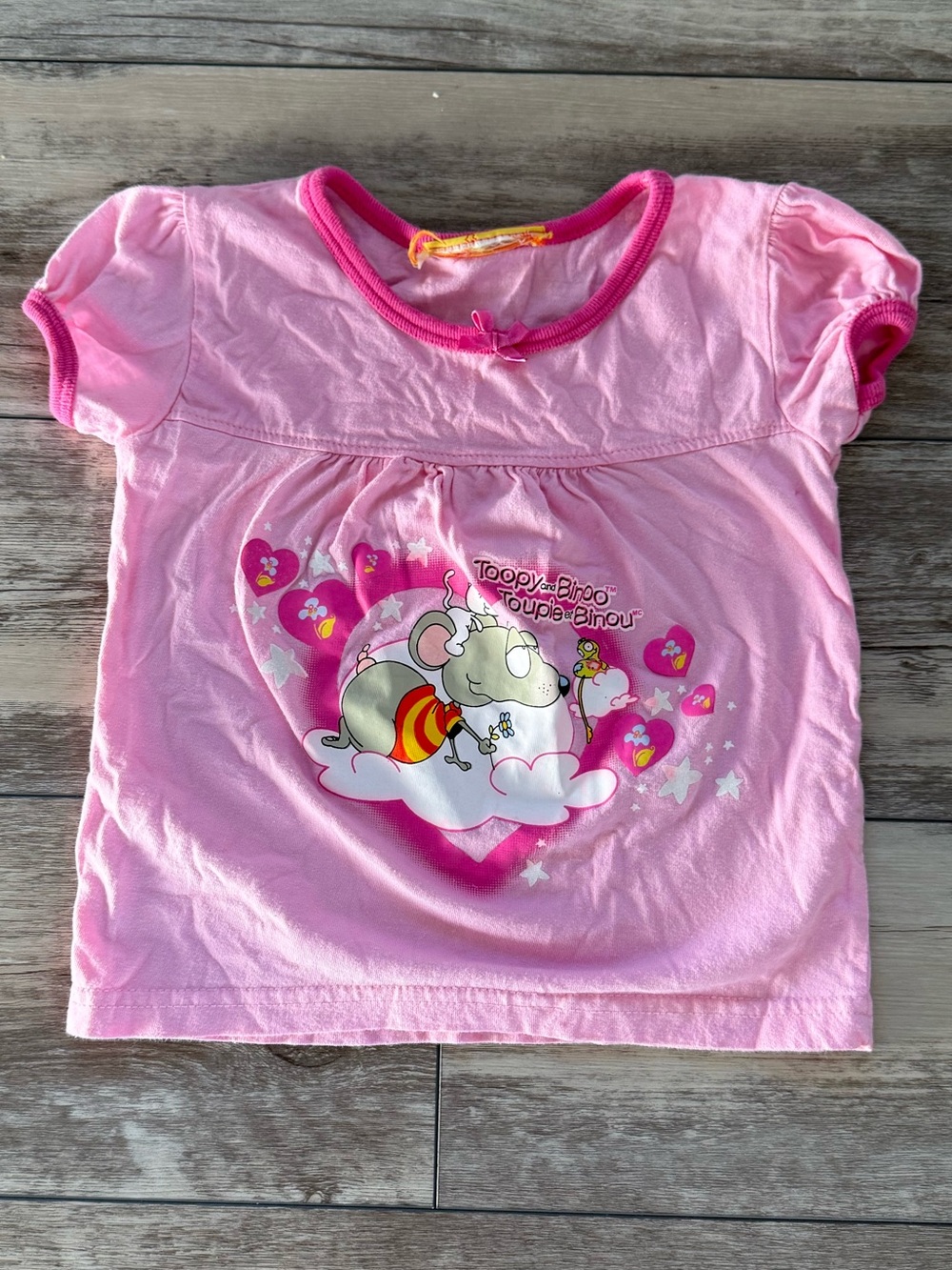 Girls' Pink Graphic Short Sleeve Tee - Brand Unspecified